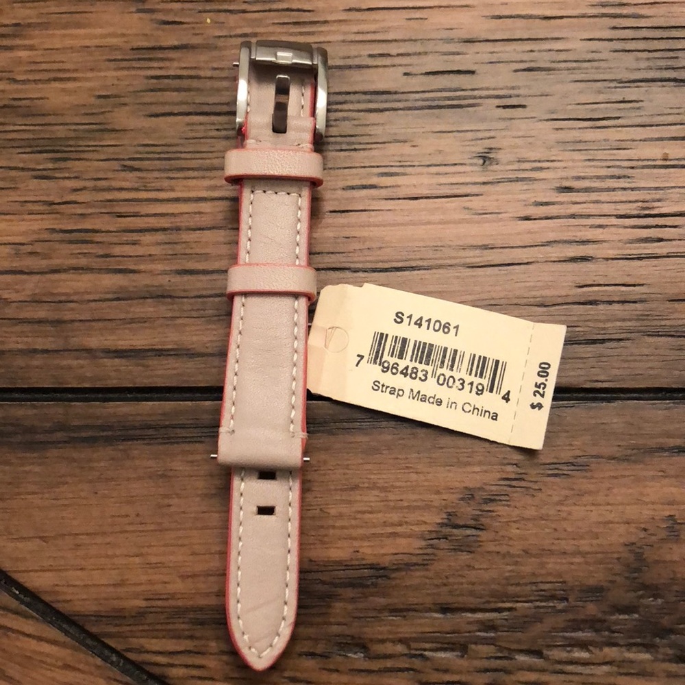14mm Beige and Coral Fossil Watch Band